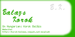 balazs korok business card